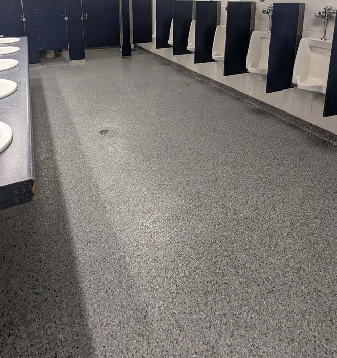 Commercial epoxy flooring installation in Toronto commercial kitchen facility